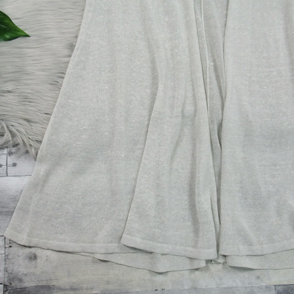 EILEEN FISHER Fine Organic Linen Crepe Shimmer Sheer Cardigan Women’s Size Large - Picture 8 of 11